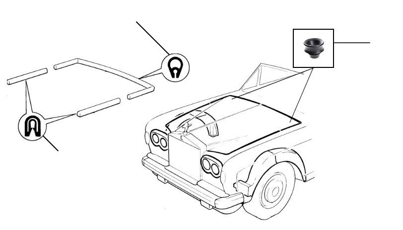 Bonnet seal corniche en continental 05037-50170 1980 - VIN 05037 till 50170